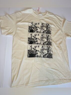 NWT Popkiller x Shinnosuke Uchida Manga Graphic T-Shirt - Cream / Large